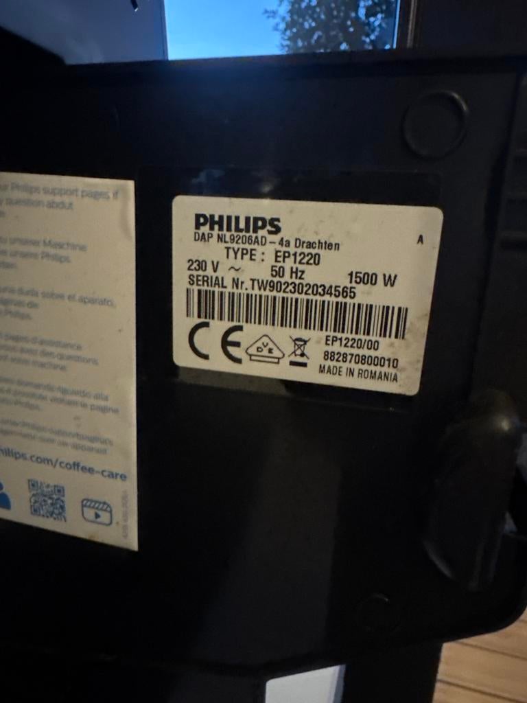 Philips 1200 serie koffiemachine EP1220, Witgoed en Apparatuur, Koffiezetapparaten, Ophalen, Zo goed als nieuw, Koffiemachine