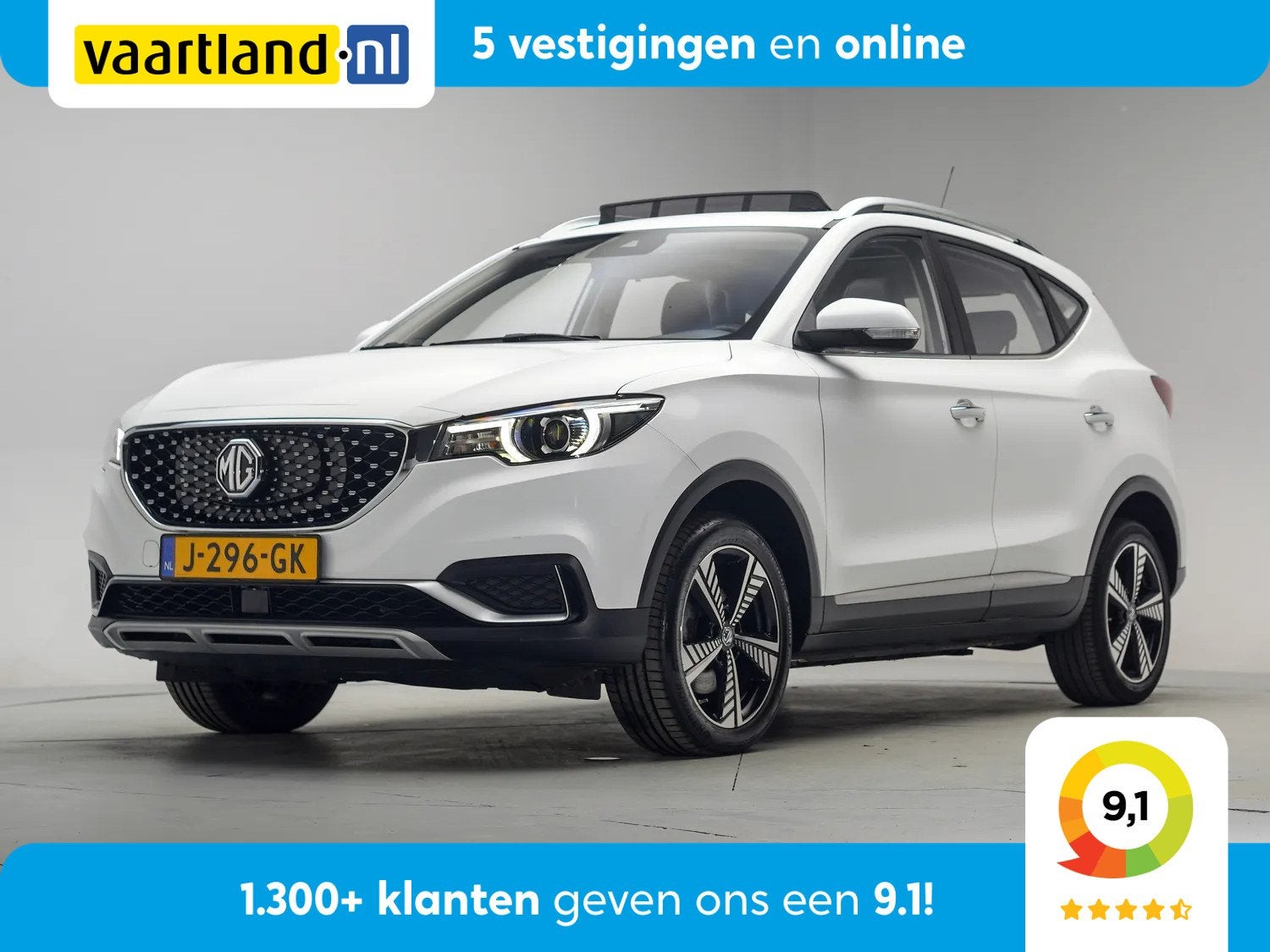 MG ZS EV Luxury 45 kWh [ Panoramadak Adapt. cruise Navi Appl, Auto's, Automaat, 45 kWh, 0 cilinders, Gebruikt