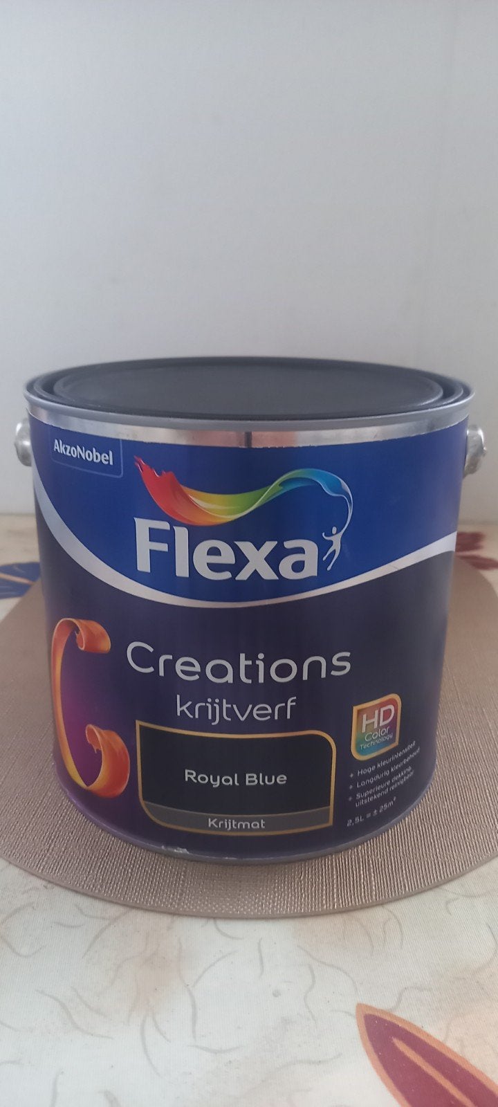 Flexa Creations Krijtverf Royal Blue Krijtmat 2.5L, Ophalen of Verzenden, Nieuw, Blauw