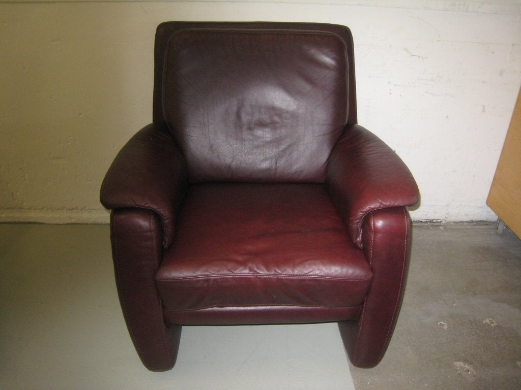 Rood/bruine W,Schillig leren fauteuil, nette staat,, Huis en Inrichting, Niet ingevuld, Gebruikt, Niet ingevuld, Niet ingevuld