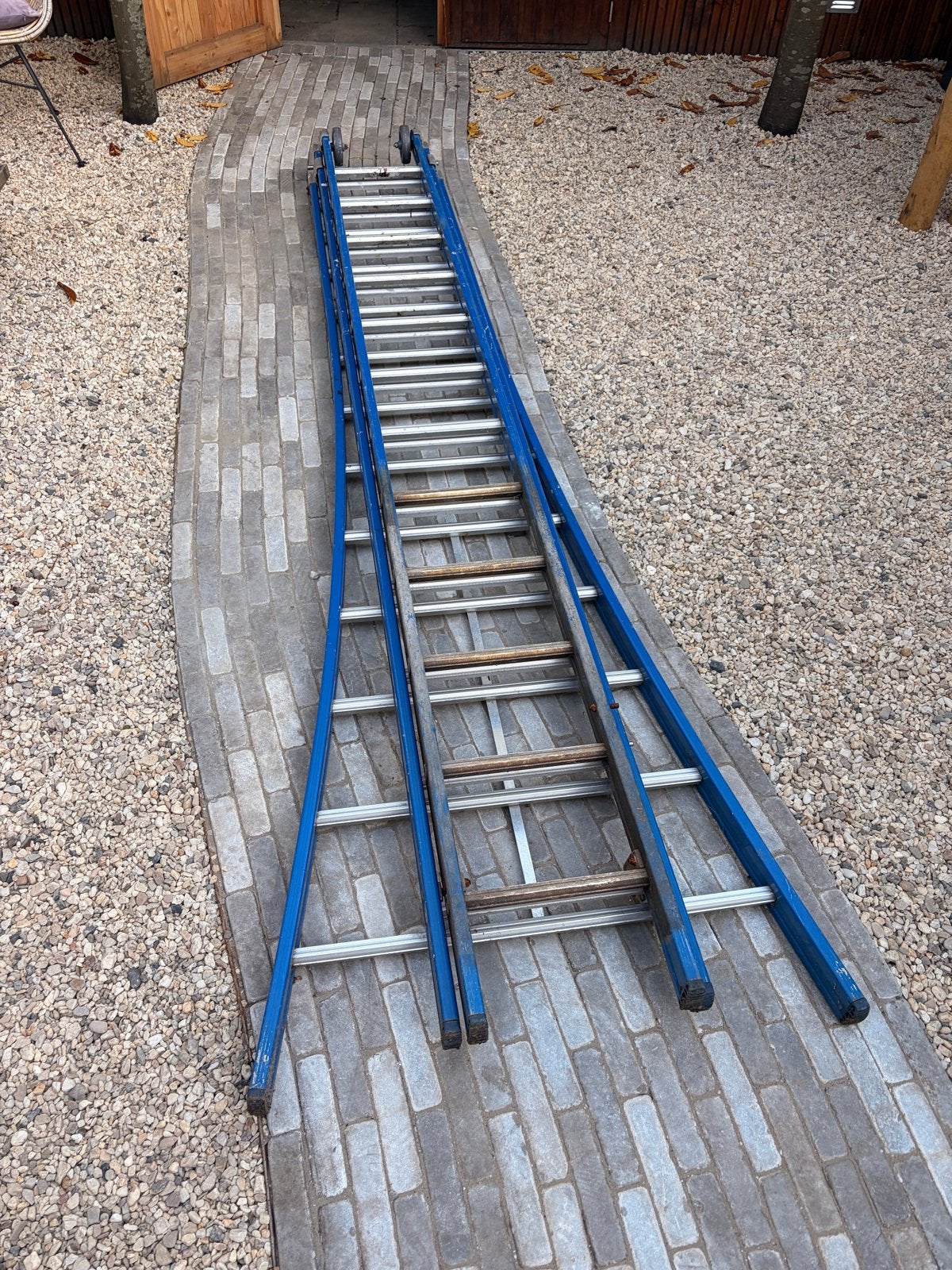 Uitschuifbare ladder, 4 meter of meer, Ophalen, Gebruikt, Ladder, Opvouwbaar of Inschuifbaar