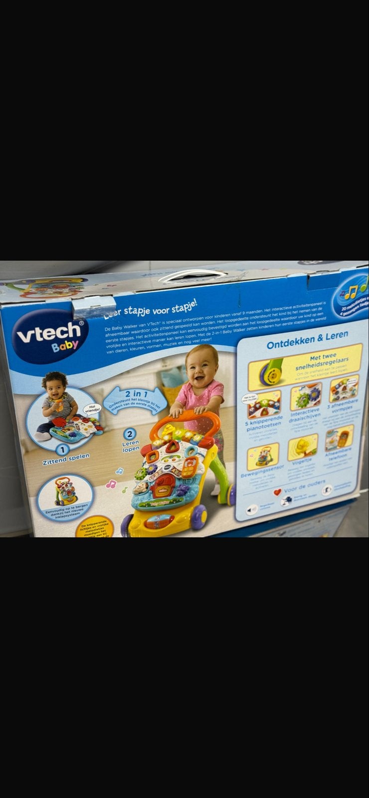 VTech Baby Walker - 2-in-1 loopwagen en activiteitenpaneel, Ophalen, Zo goed als nieuw, Overige typen, Met licht