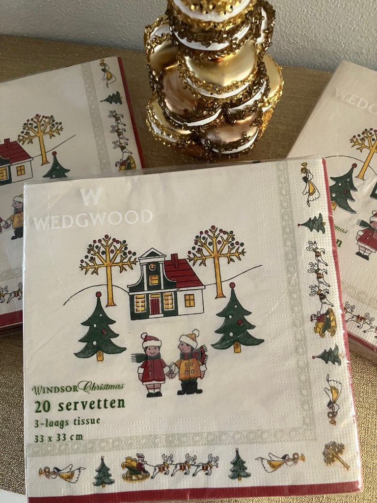 Servetten papier  kerst Wedgwood Windsor Christmas, Huis en Inrichting, Overige materialen, Overige typen, Nieuw, Ophalen of Verzenden