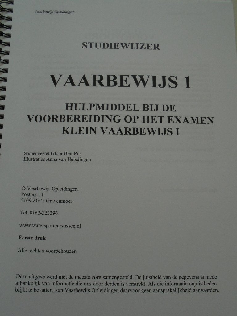 studiewijzer klein vaarbewijs 1 2004/2005, Boeken, Studieboeken en Cursussen, Ophalen, Alpha, Zo goed als nieuw, Niet van toepassing