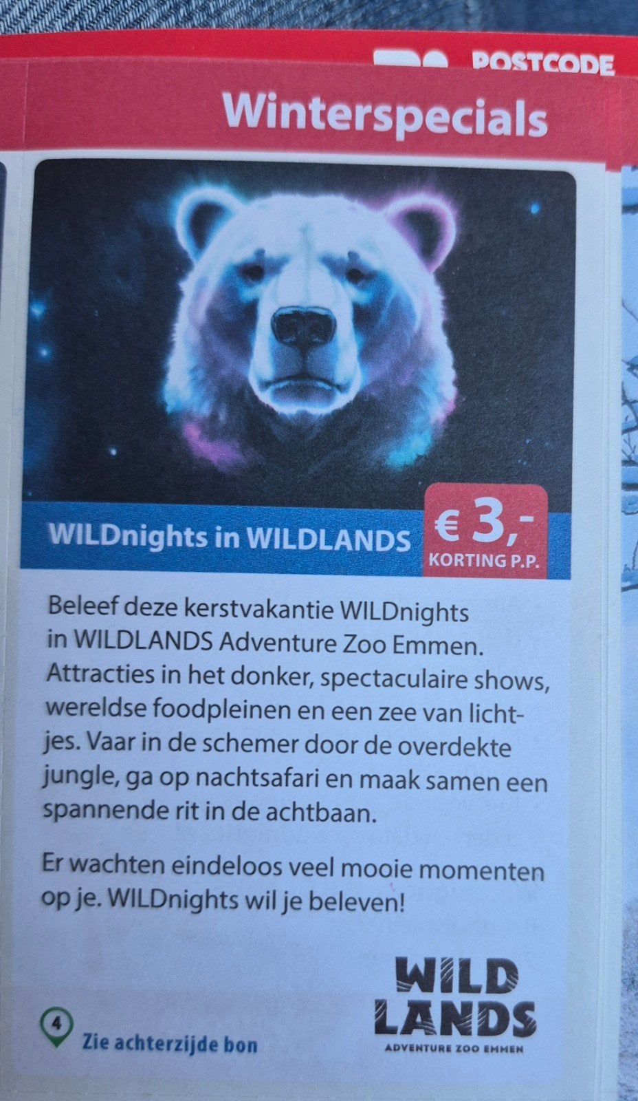 wildlands wildnights €3 euro korting p.p, Tickets en Kaartjes, Drie personen of meer, Kortingskaart