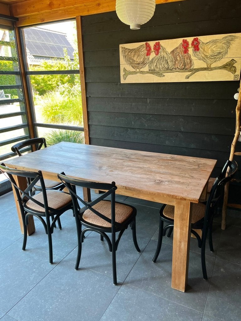Teak tafel 180x88x79 cm, Huis en Inrichting, Tafels | Eettafels, Ophalen, Gebruikt, Stoer, Teakhout