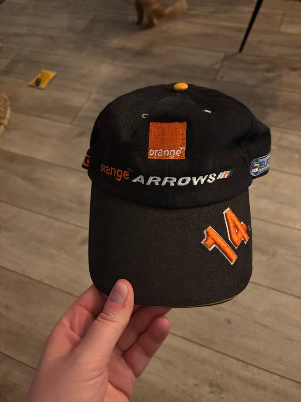 Jos Verstappen Orange Arrows Formule 1 Pet, Ophalen of Verzenden, Zo goed als nieuw, One size fits all, Pet