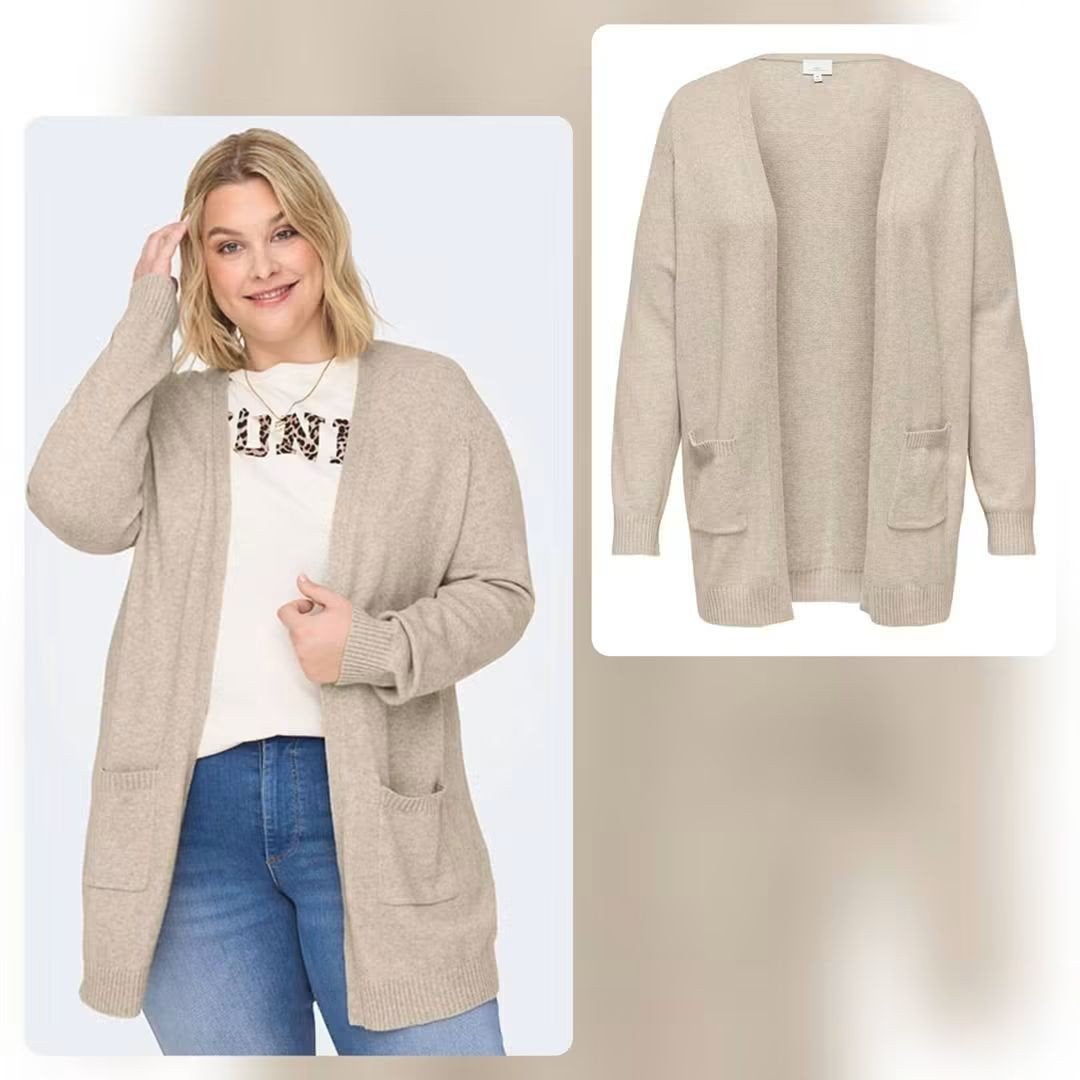 Beige zacht vest Caresly van Only Carmakoma Maat 42/44, O, O, Maat 42/44 (L), Nieuw