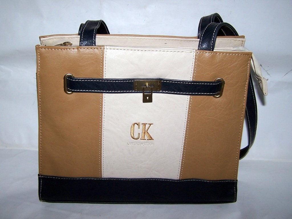 Prachtige Calvin Klein Cuir Konection leren schoudertasje., Overige merken, Overige kleuren, Ophalen of Verzenden, Zo goed als nieuw