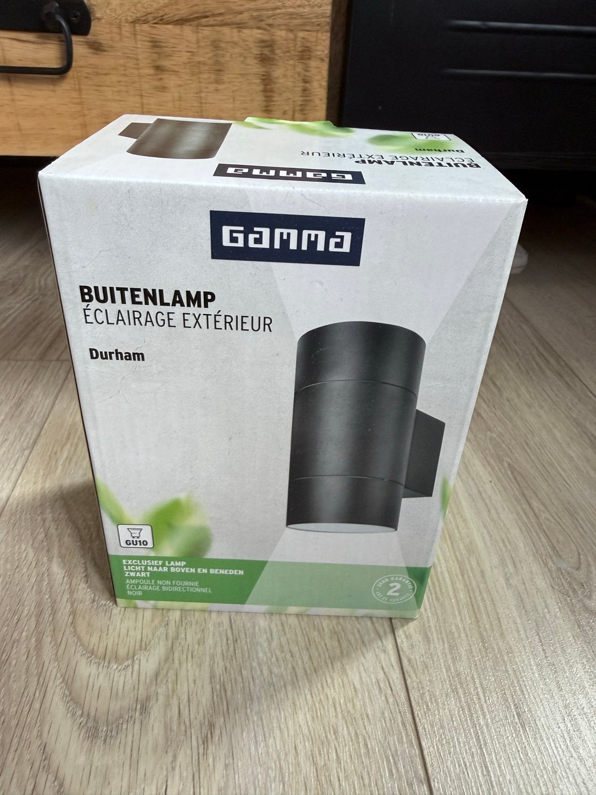 Durham Buitenlamp Zwart GU10 - Licht naar boven en ben, Overige materialen, Minder dan 50 watt, Wandlamp, Nieuw