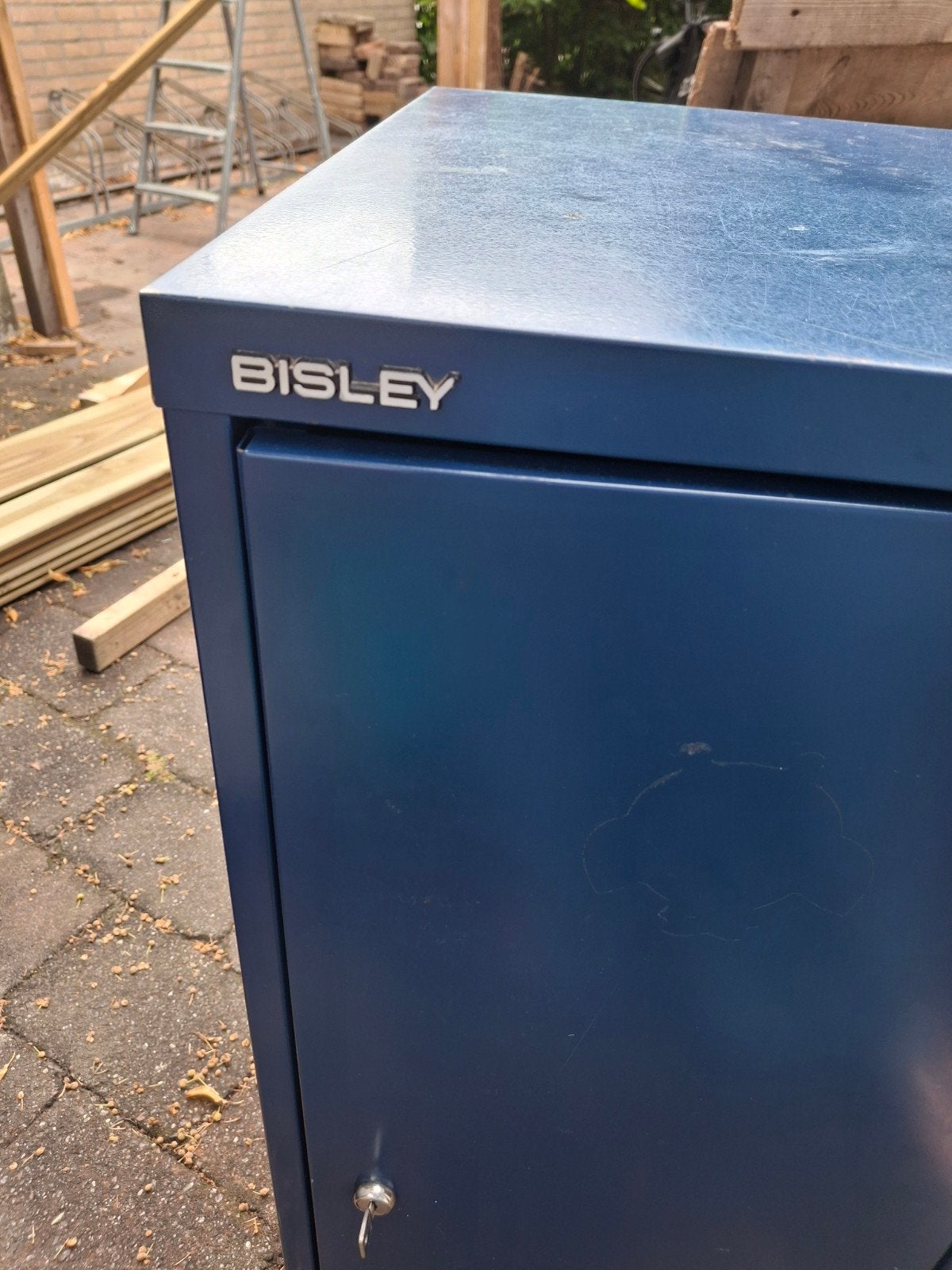 Bisley metalen kast met sleutel - Blauw, Ophalen, Gebruikt, Industrieel