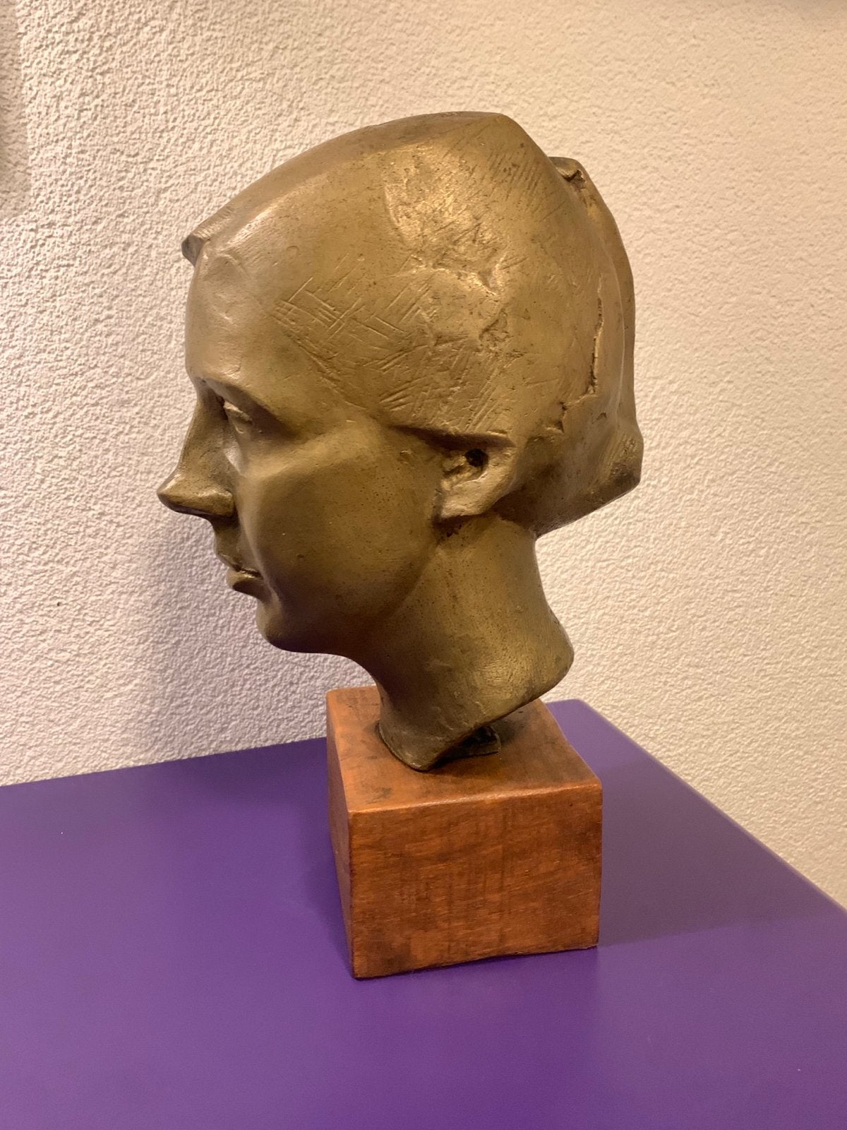 Bronzen Buste van Geer Steyn, gesigneerd hoogte incl. sokkel, Buste, Ophalen of Verzenden, Brons, Goud
