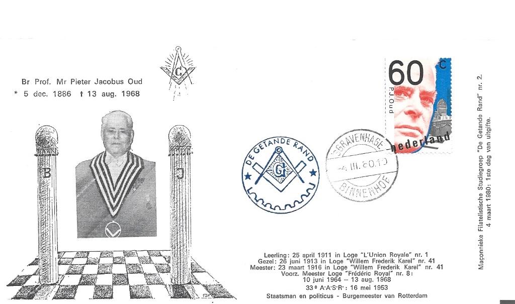 eerste dag enveloppe van De Getande Rand van Dhr Oud, Ophalen of Verzenden, Na 1940, Gestempeld