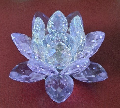 Swarovski kandelaar waterlelie Violet, Ophalen of Verzenden, Zo goed als nieuw, Figuurtje