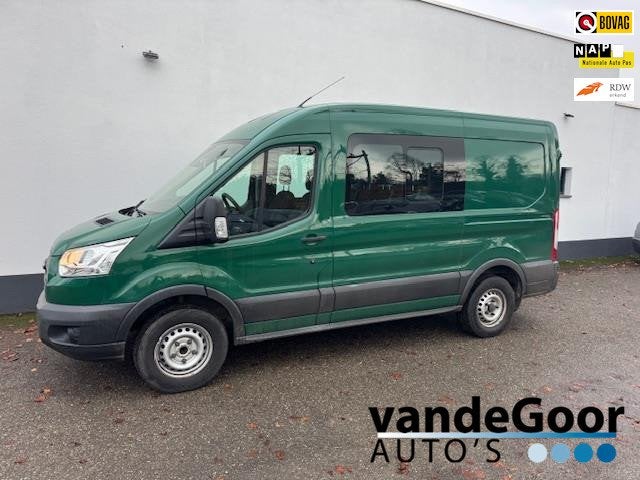Ford Transit 350 2.2 TDCI L2H2 DC Ambiente, '15, 6-pers., ca, Auto's, Keurmerk '100% Onderhouden', Gebruikt, Zwart, 4 cilinders
