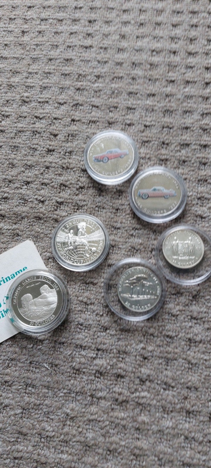 Zilveren guldens Suriname, Ophalen, Zuid-Amerika