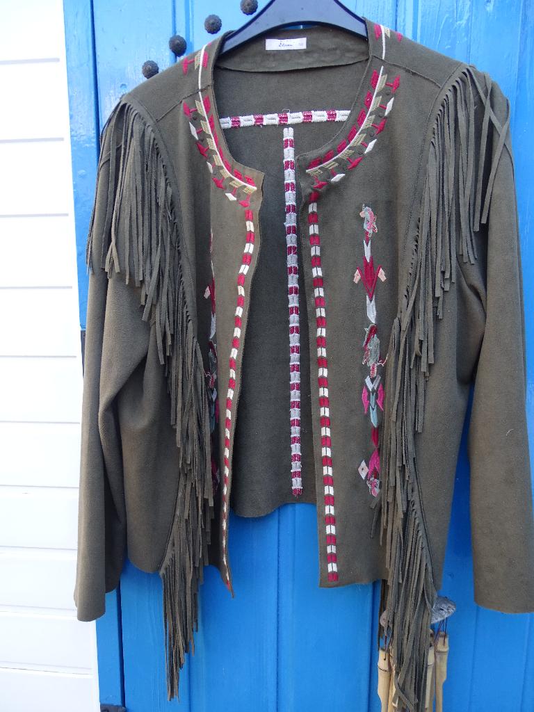 MISS ETAM SUEDINE BOHO FRANJE JASJE-COLBERT MT 50, Kleding | Dames, Grote Maten, Bruin, Ophalen of Verzenden, Zo goed als nieuw