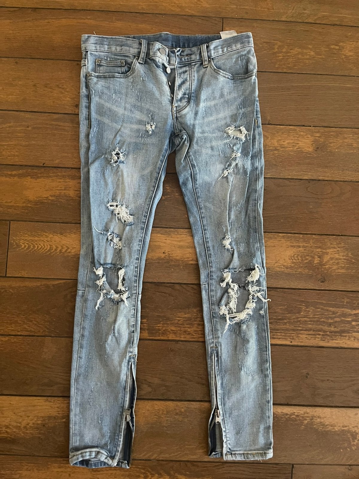 MNML Denim Jeans | Size: 29, Kleding | Heren, Spijkerbroeken en Jeans, Ophalen of Verzenden, Gedragen, Blauw, W32 (confectie 46) of kleiner