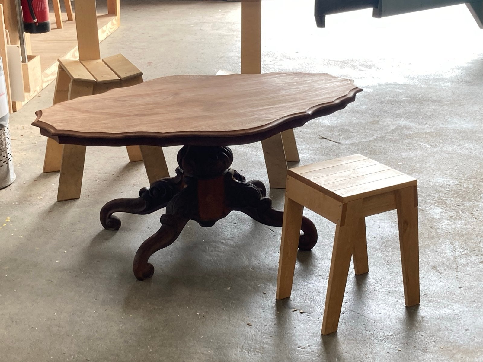 Antieke mahonie houten salontafel, Antiek en Kunst, Ophalen of Verzenden
