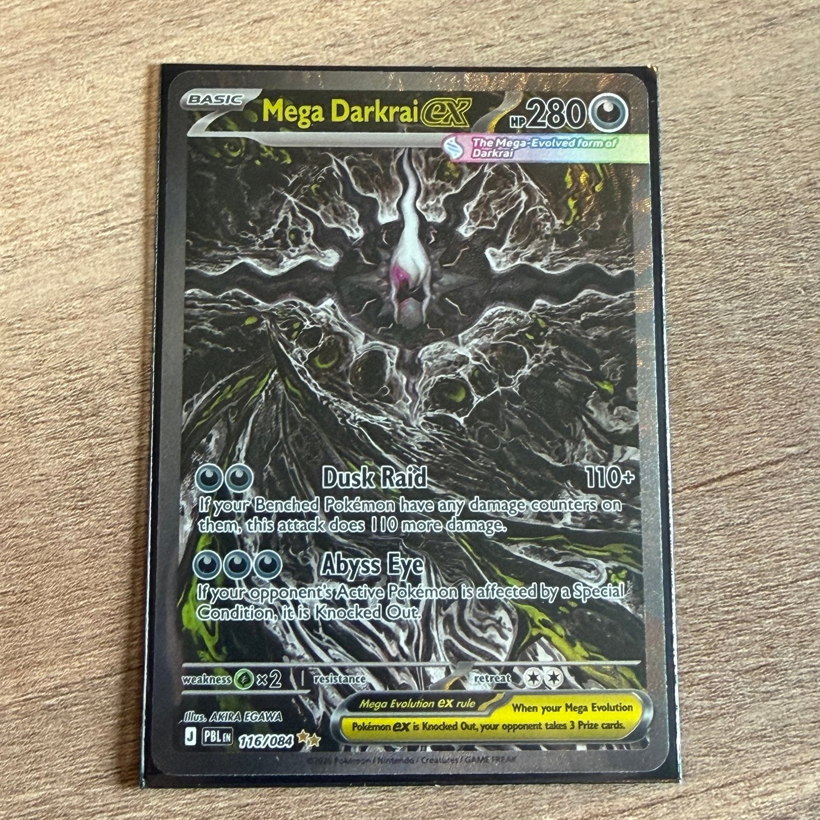 Mega Darkrai EX 116/84 Pokémon kaart - Zeldzaam en topstaat!, Ophalen, Nieuw, Losse kaart