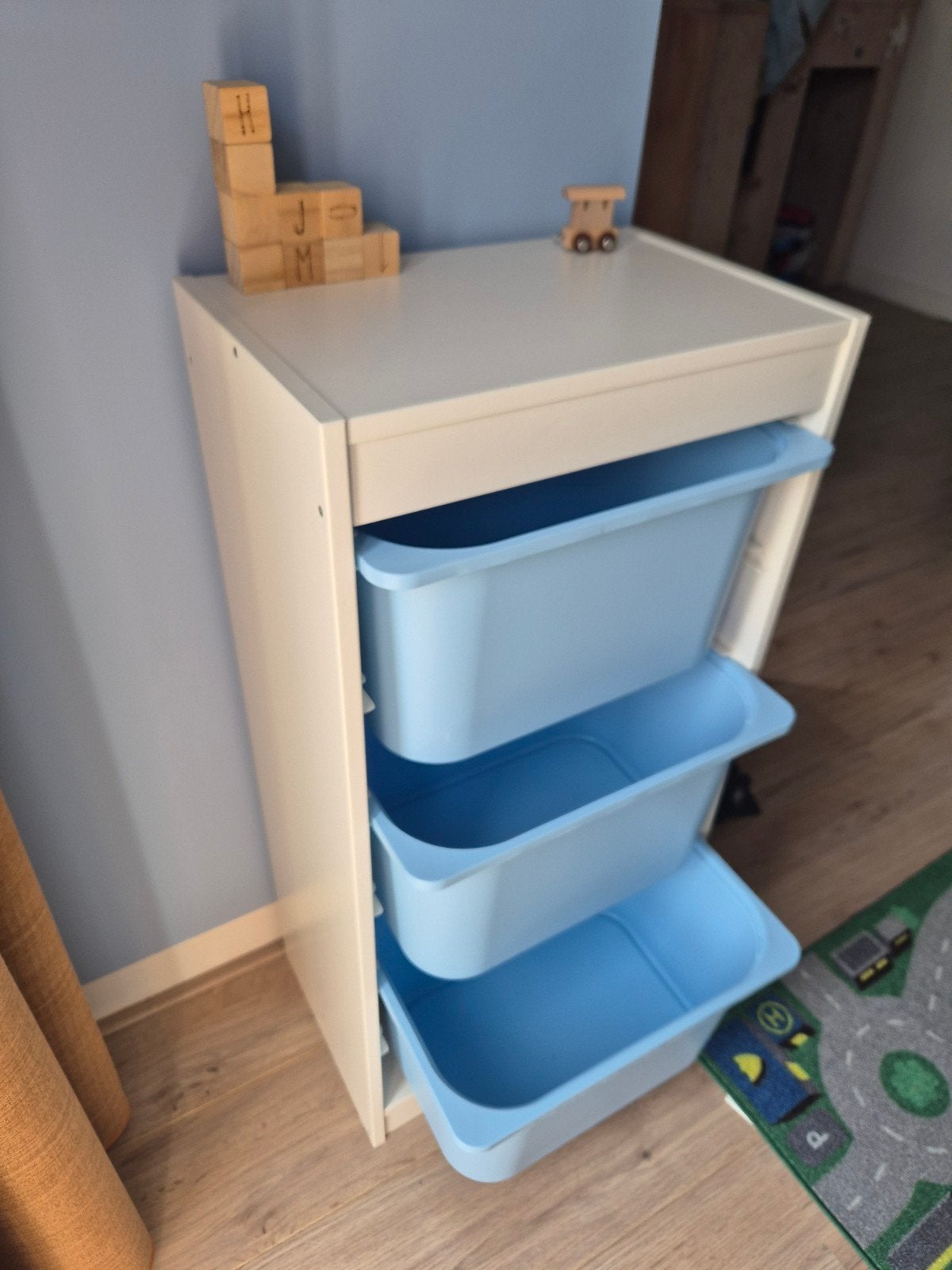 IKEA Trofast opbergkast met 3 blauwe bakken, Ophalen, Gebruikt, Kast