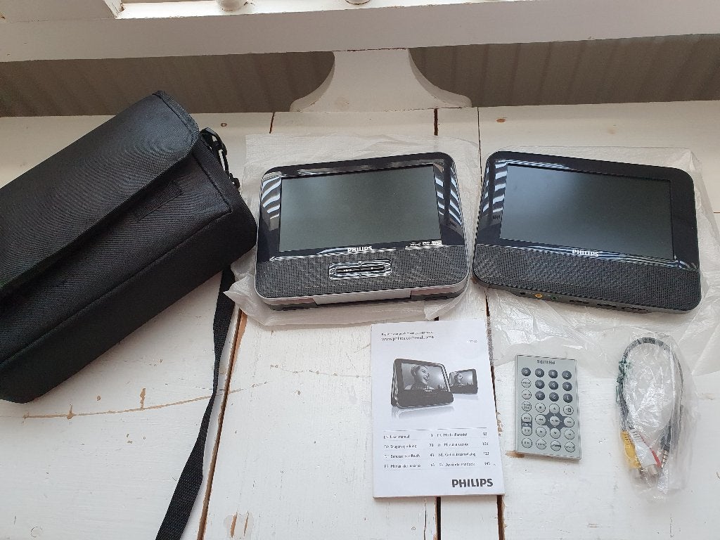 Philips Draagbare DVD- speler met 2 schermen,, Ophalen, Zo goed als nieuw, Philips, Draagbaar