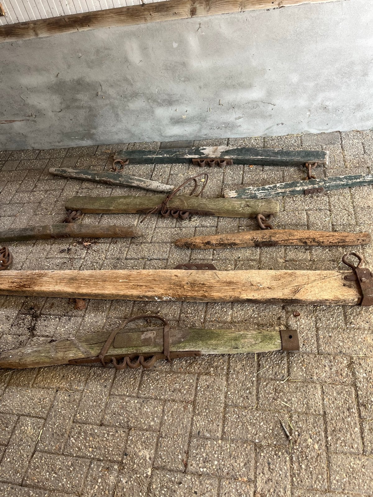 Oude houten ploegbalken / ui disselbomen, Ophalen of Verzenden