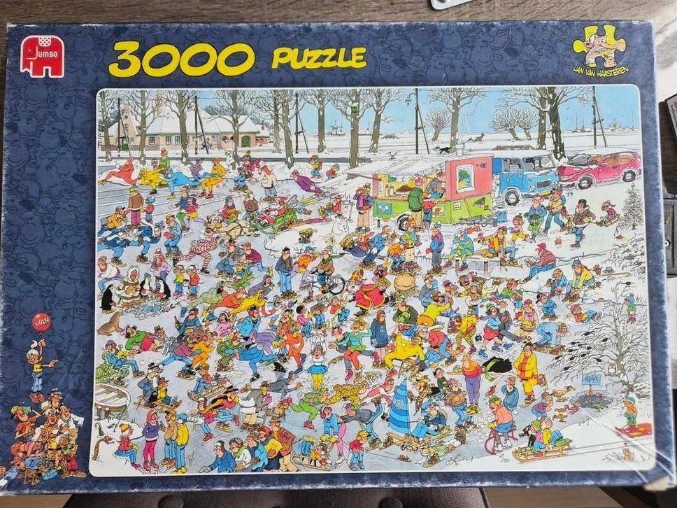 Jan van Haasteren - Op Glad IJs - 3000 stukjes, Ophalen, Meer dan 1500 stukjes, Gebruikt, Legpuzzel