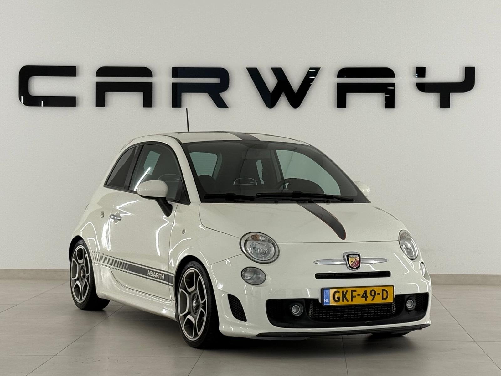 Fiat 500 1.4 T-Jet Abarth Elaborabile LED Digitaal dashboard, Auto's, Fiat, Voorwielaandrijving, Gebruikt, 4 cilinders, Wit