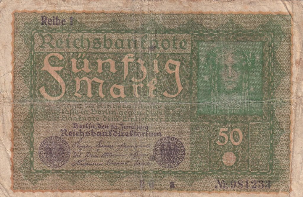 Duitsland 50 mark 24-4-1919, Postzegels en Munten, Bankbiljetten | Europa | Niet-Eurobiljetten, Verzenden, Duitsland, Los biljet