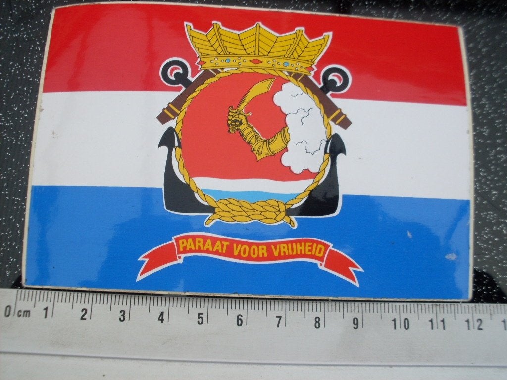 sticker 1 Marine Combat Group korps mariniers vlag nederland, Verzenden, Zo goed als nieuw, Bedrijf of Vereniging