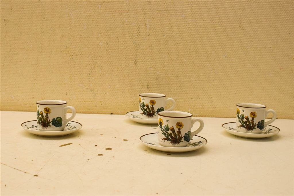 8 delig Villeroy & Boch porseleinen kop en schotel 50664, Gebruikt, Ophalen of Verzenden, Bord(en), Overige stijlen