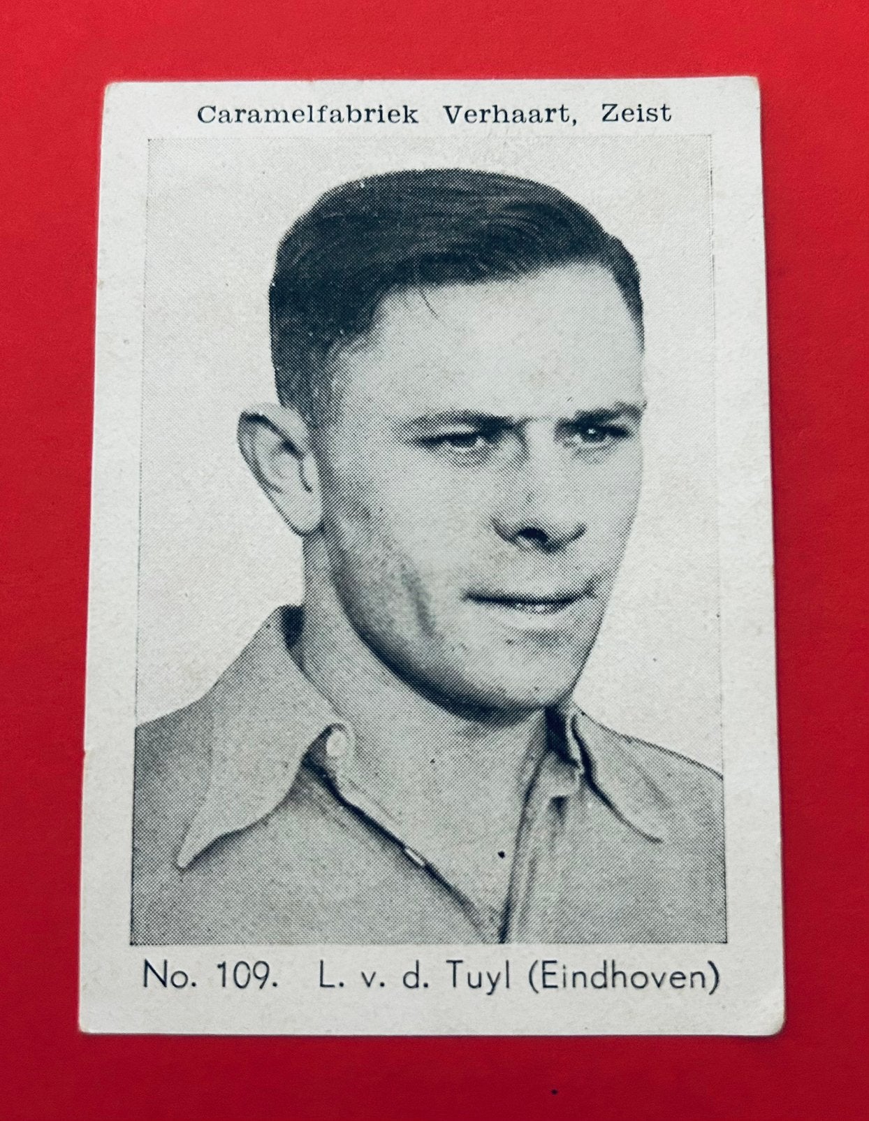 L vd Tuyl  - Eindhoven - Caramelfabriek - 1952, Ophalen of Verzenden, Zo goed als nieuw, PSV, Spelerskaart