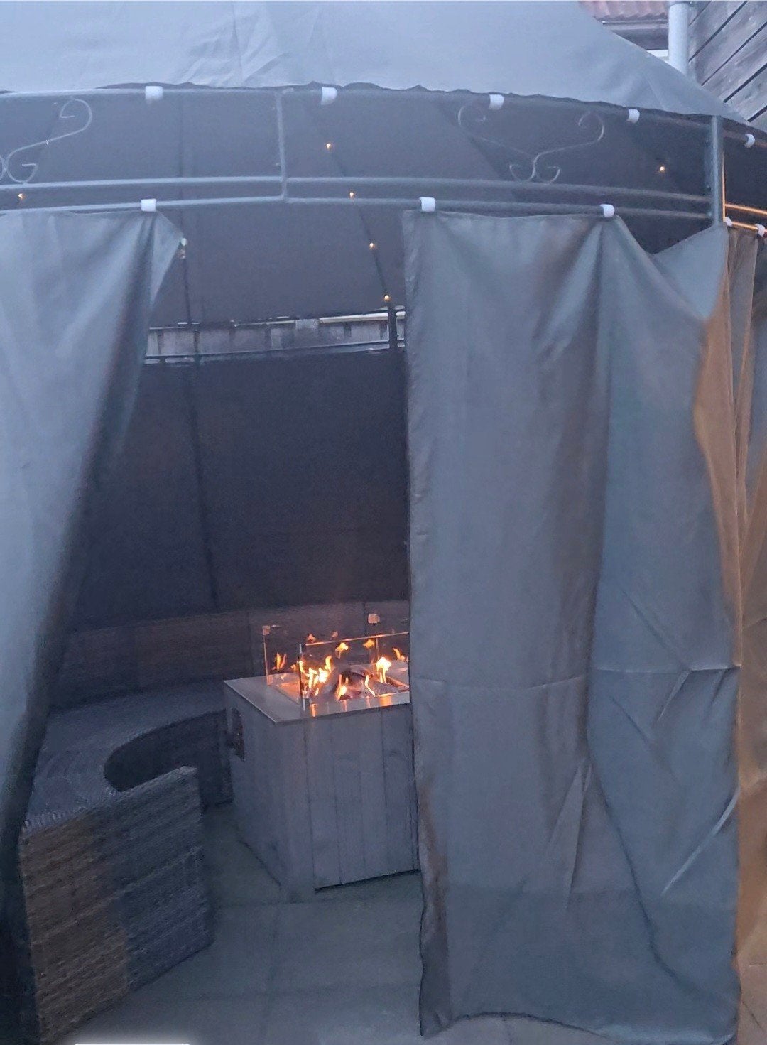 Ronde tuin set , met ronde paviljoen met verlichting!, Tuin en Terras, Ophalen, Minder dan 4 meter, Zo goed als nieuw, Paviljoen