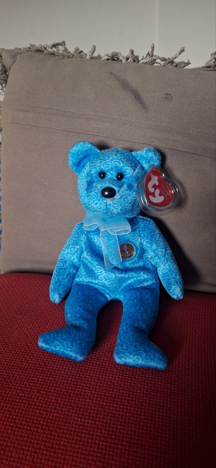 Ty Beanie Baby Classy beer met tag beschermer, Beer, Blauw, Nieuw, Ophalen of Verzenden