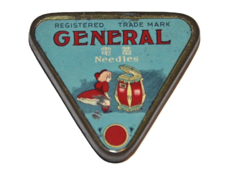 Japanese General gramophone needle tin meisje naaldenblik, Verzamelen, Ophalen of Verzenden, Gebruikt, Overige