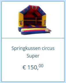 Springkussen circus XL te huur, Hobby en Vrije tijd, Feestartikelen | Verhuur, Overige, Ophalen