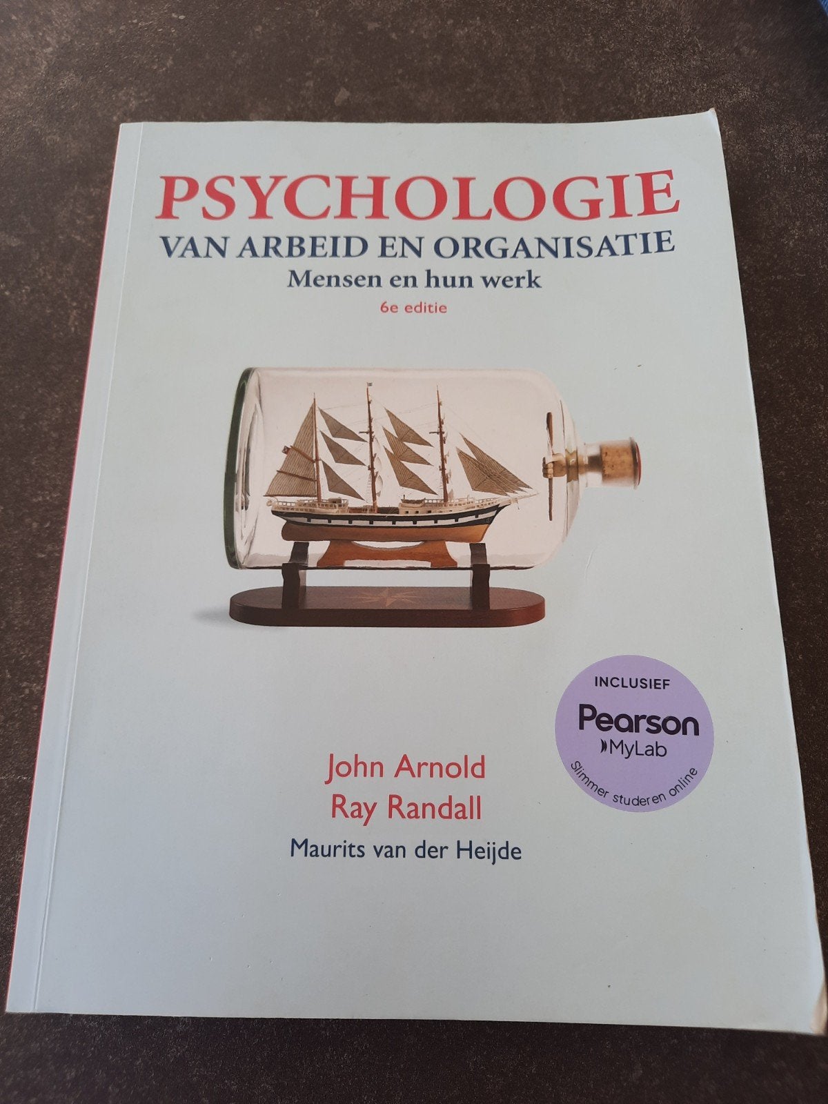 Psychologie van arbeid en organisatie, 6e editie met MyLab N, Boeken, Zo goed als nieuw, Nederlands, Overige niveaus, Maurits van der Heijde; Ray Randall; John Arnold