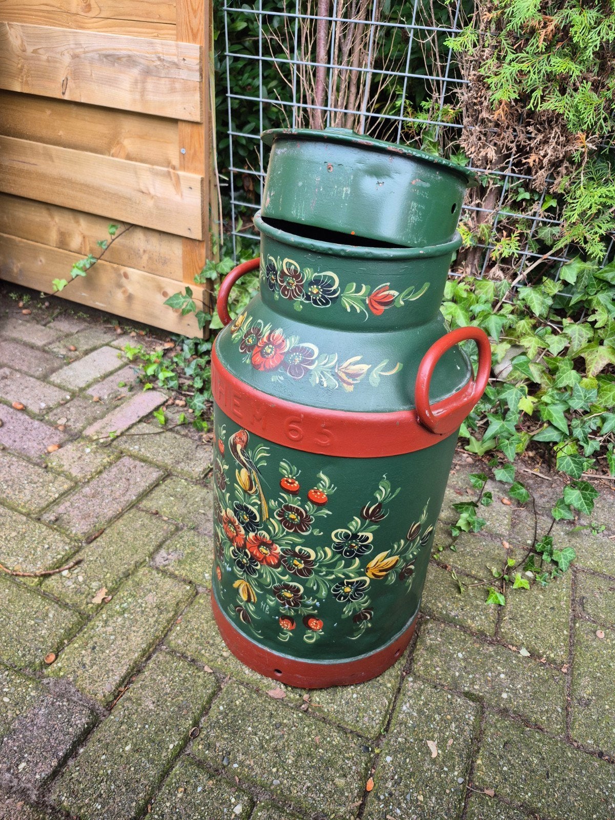 Antieke Hindelooper Melkbus - Handbeschilderd, Antiek en Kunst, Ophalen of Verzenden