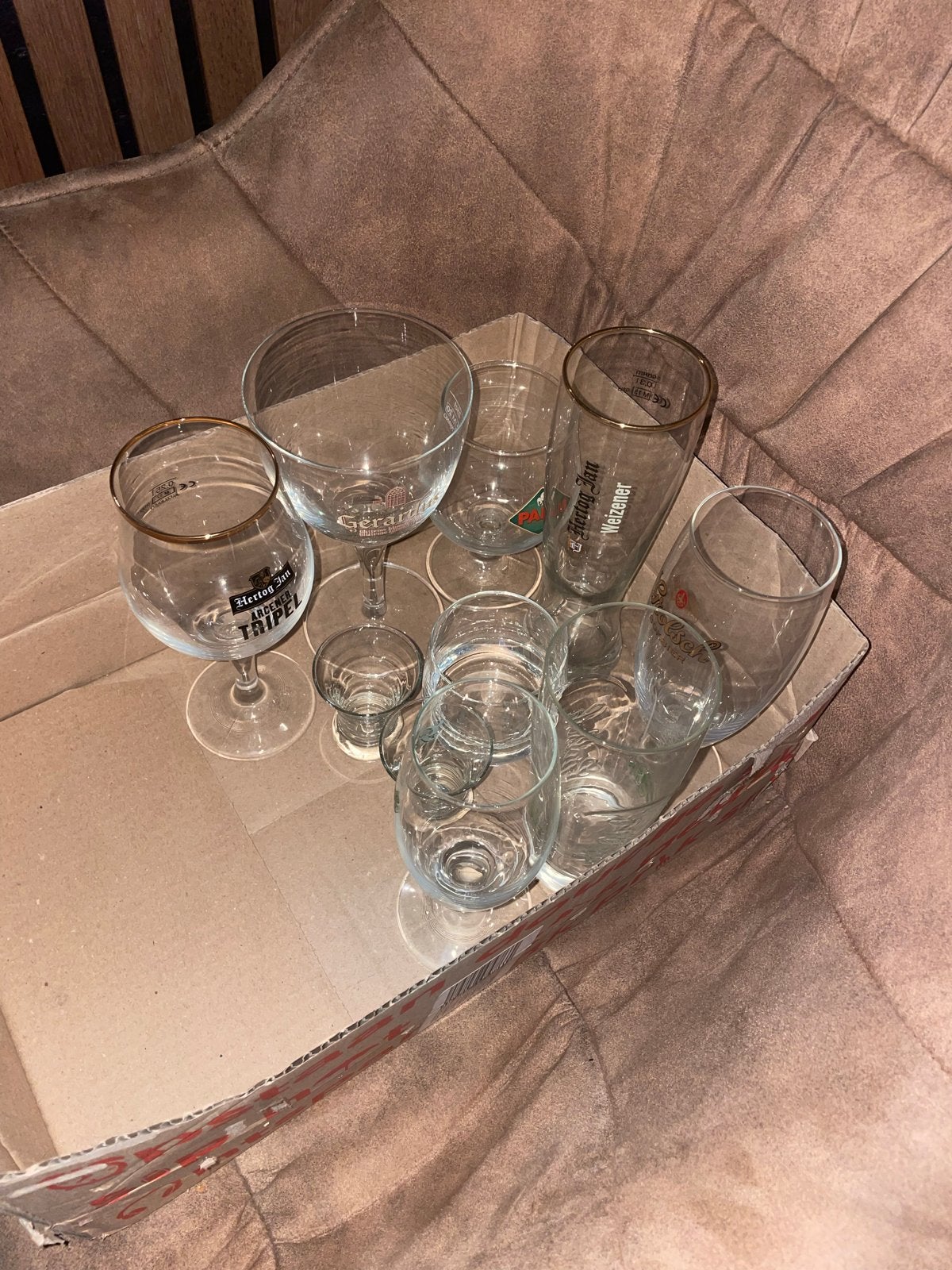 Gratis diverse glazen (bier, alcohol), Huis en Inrichting, Ophalen, Gebruikt, Glas