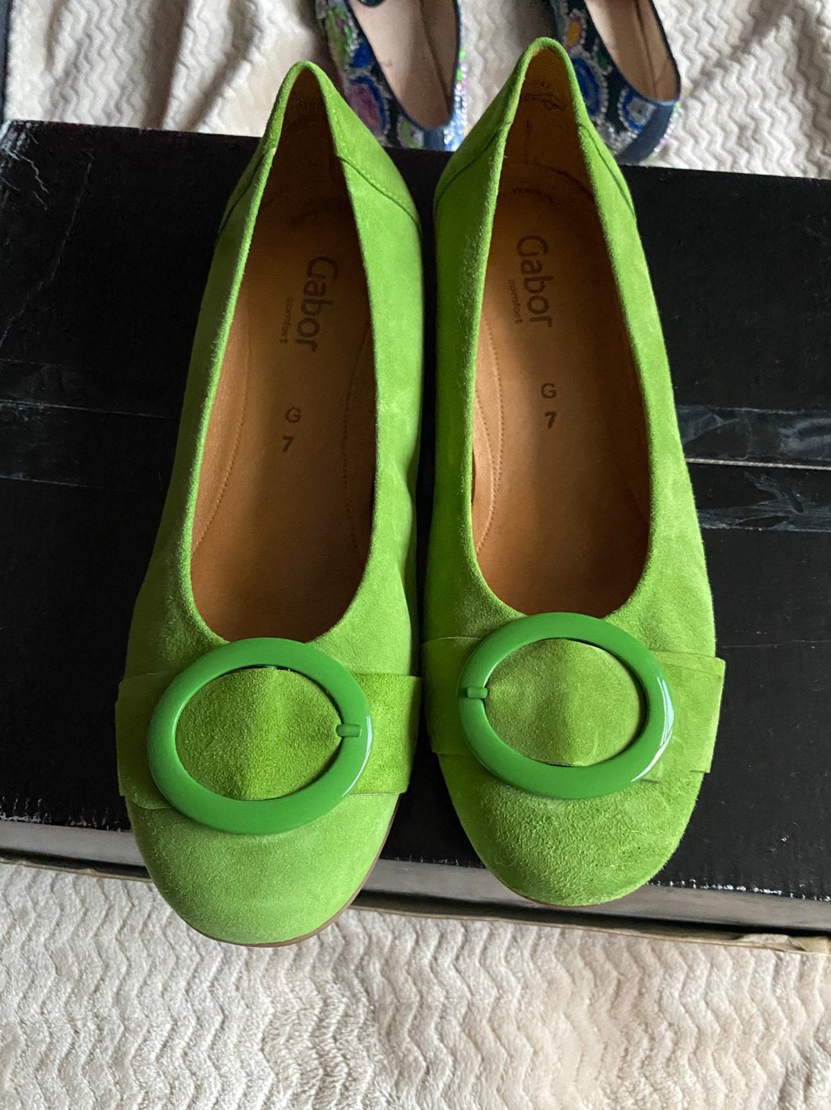 Appelgroene suède ballerina van Gabor maat 7. NIEUW, Ophalen of Verzenden, Zo goed als nieuw