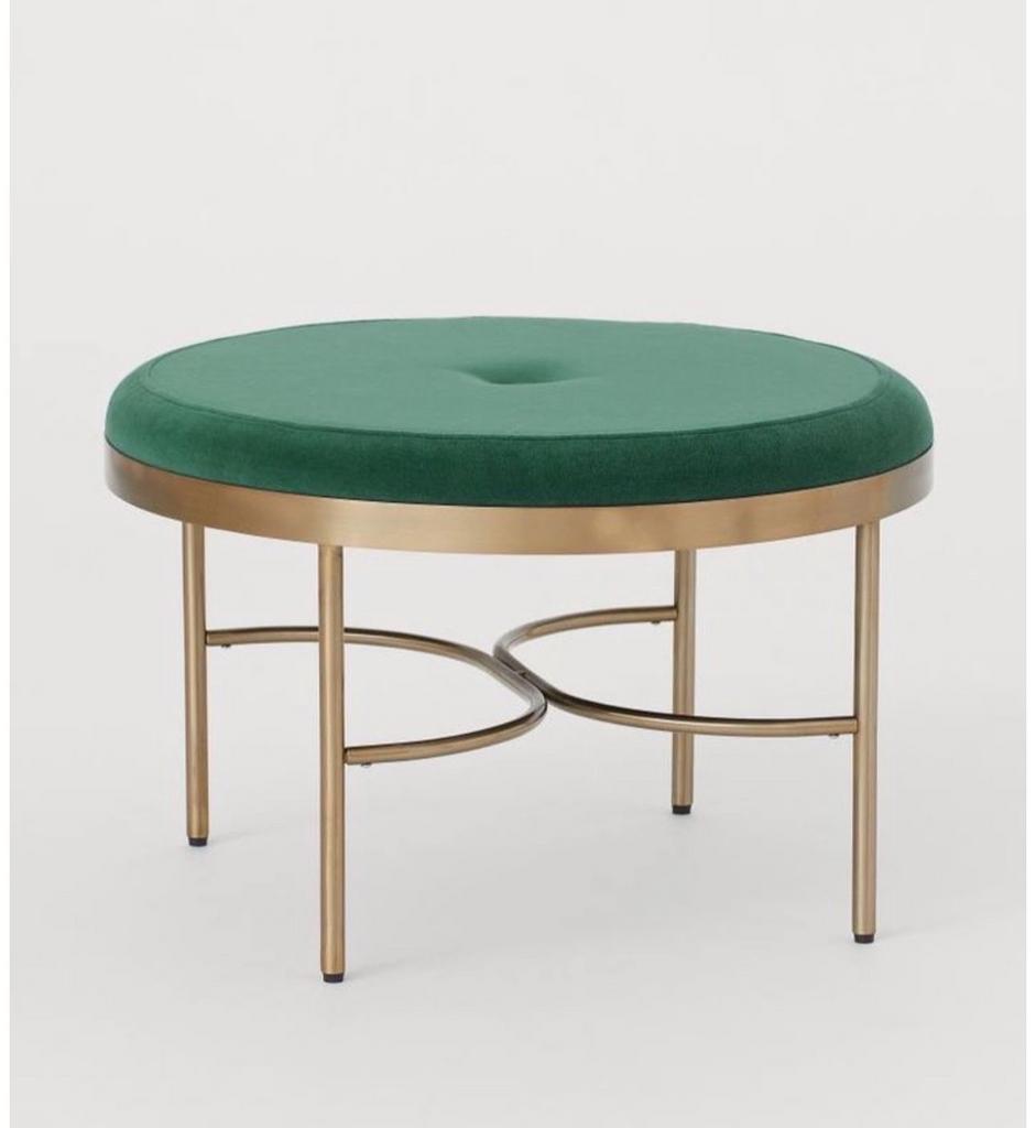 H&M Home metalen kruk met groen fluwelen zitting, Ophalen, Zo goed als nieuw, IJzer