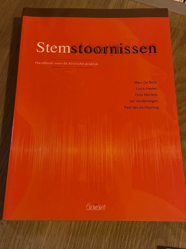 Stemstoornissen: Handboek voor de klinische praktijk, Ophalen of Verzenden, Gamma, Zo goed als nieuw, HBO
