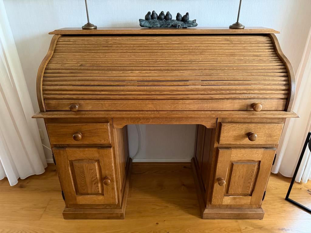Bureau eiken, Ophalen, Hout, 132 cm, Secretaire