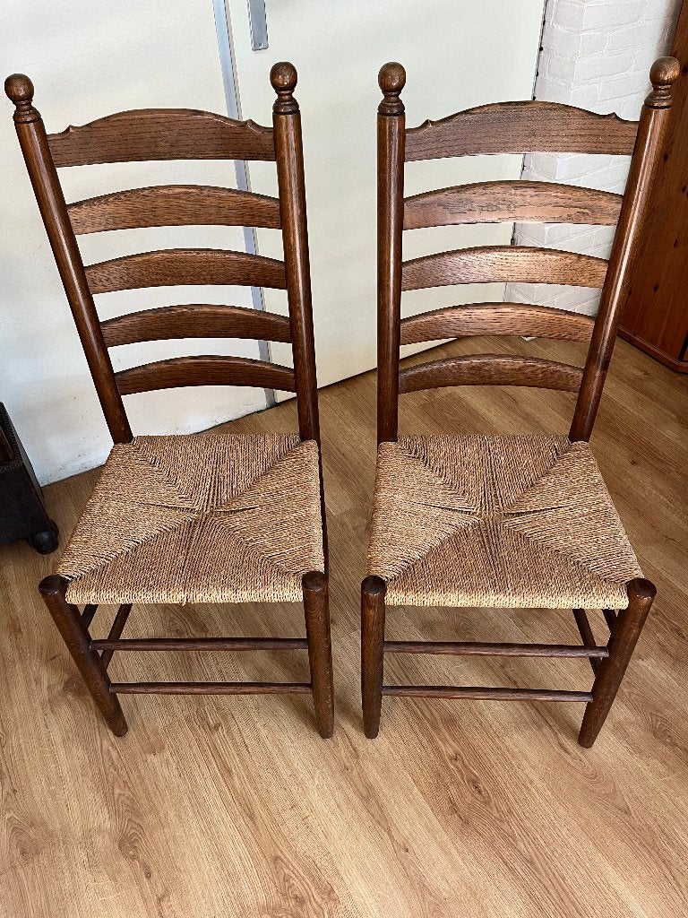 Prachtige Vintage Ladderback Stoelen, Antiek en Kunst, Ophalen