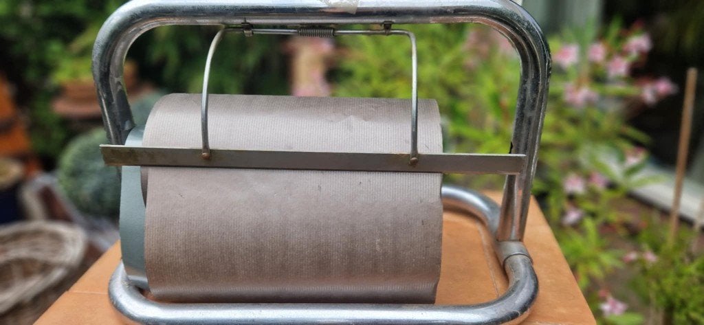 Mooie vintage verchroomde jaren 70 papierrolhouder(brocante), Ophalen of Verzenden, Gebruikt