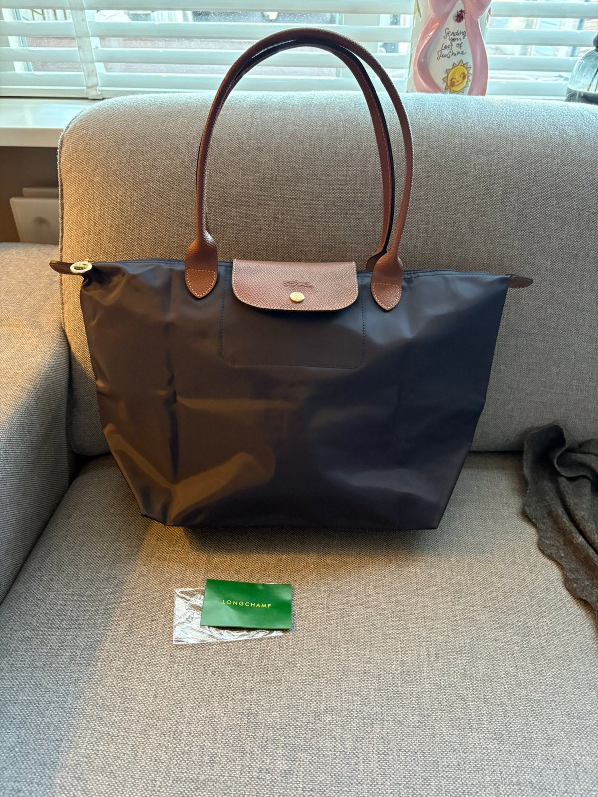 Longchamp tas le pliage marine blauw, Verzenden, Zo goed als nieuw, Blauw, Handtas