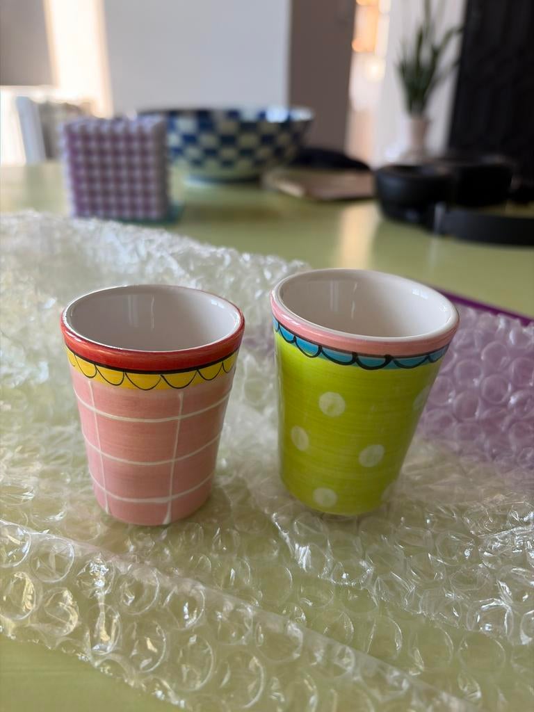 Blond Amsterdam Eierdopjes - Roze en Groen, Blond Amsterdam, Keramiek, Overige typen, Nieuw