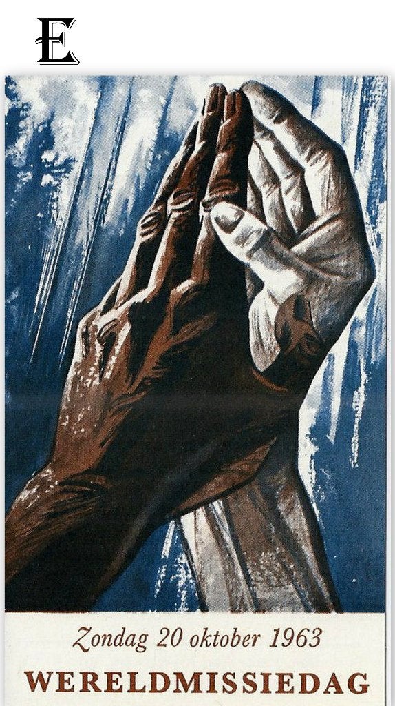 Pr89 prentje ( E) wereldmissiedag 1963, Antiek en Kunst, Antiek | Religie, Ophalen of Verzenden