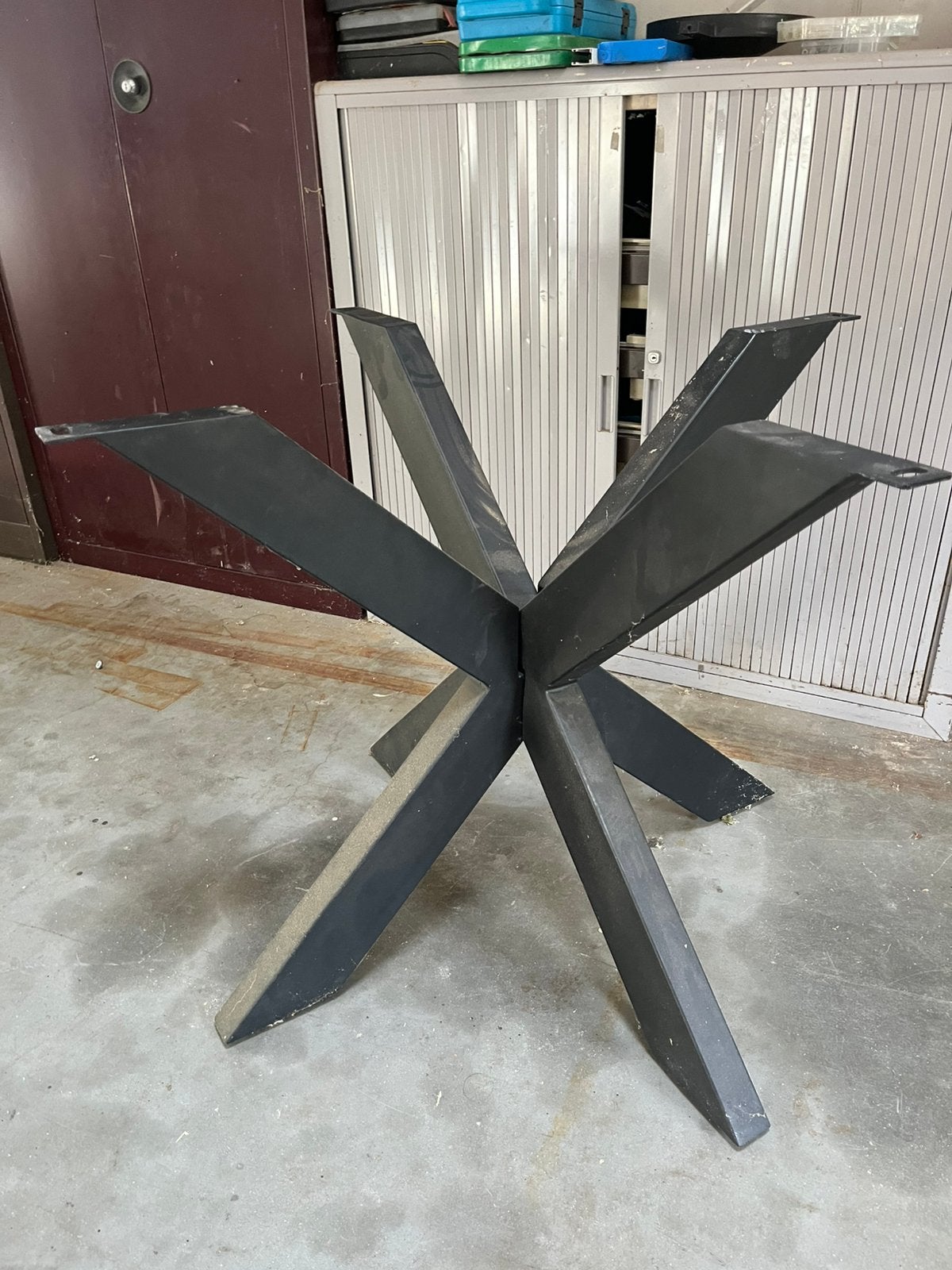 Tafelpoot - 100cm - zwart staal - spinpoot / tafelonderstel, Ophalen of Verzenden, Zo goed als nieuw, Rond, 50 tot 100 cm